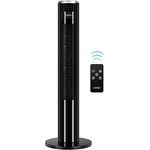 VonHaus 87 cm Turmventilator, Elektroventilator mit Fernbedienung, leise und kompakt, schwarz