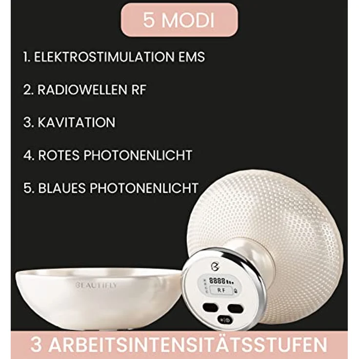 Beautifly B-Lumix Body, Körpermassagegerät mit 24-karätiger Goldbeschichtung, Elektrostimulation und Radiofrequenz – Bild 4