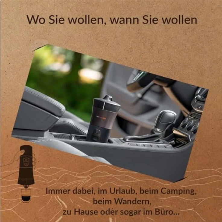 Handpresso 12V Kaffeemaschine Handcoffee Auto - Kaffeemaschine Auto Handpresso 12V für Auto, tragbare Espressomaschine Handpresso, Kaffeemaschine 12V Pads für Reisen. Auto Kaffeemaschine 12Volt – Bild 4