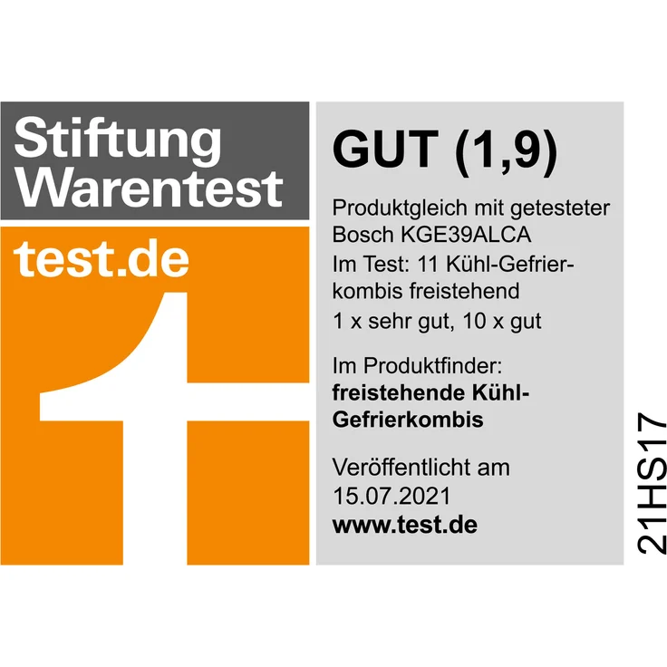 Siemens KG39EAICA Kühl-Gefrierkombination, freistehend, silber, LowFrost, 0-Grad-Zone, Schnellgefrieren, LED, Breite 60 cm – Bild 2