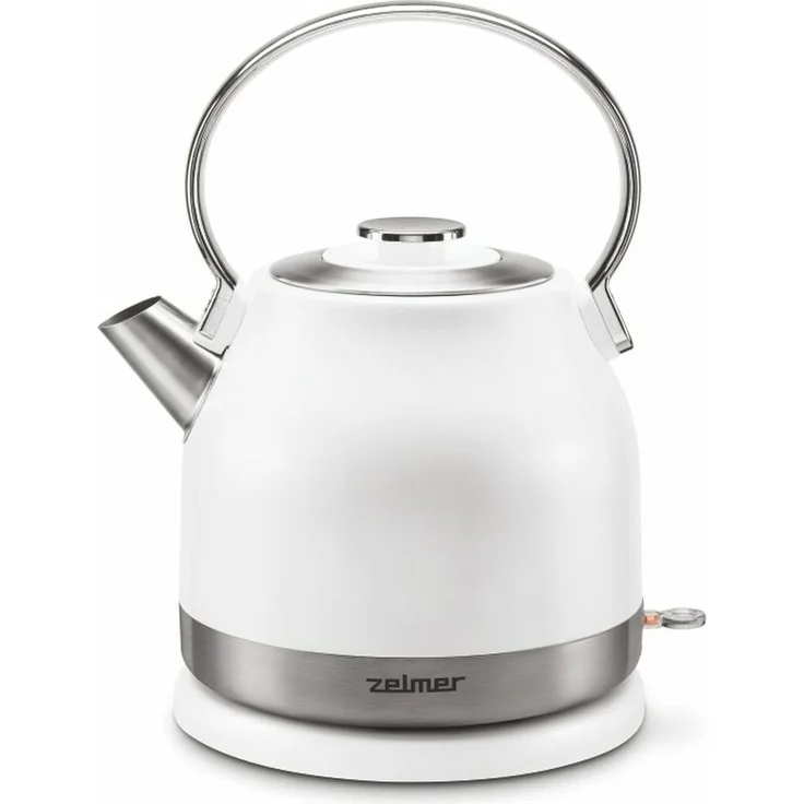 Zelmer ZCK7940 Wasserkocher 1,5 l 2200 W Edelstahl, Weiß - Leistungsstarker Wasserkocher mit verdecktem Heizelement und integriertem Kalkfilter