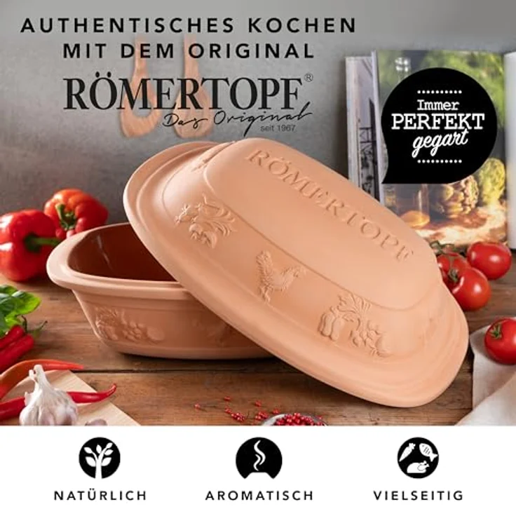 Römertopf Bräter Rustico Keramik Dampfgarer 5 kg – Bild 3