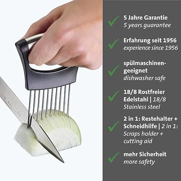 Westmark Restehalter und Schneidhilfe – praktische Schneidehilfe als Finger- und Handschutz, ideal zum Schneiden von Brot, Fleisch und anderen Lebensmitteln – ABS, Edelstahl – Bild 2