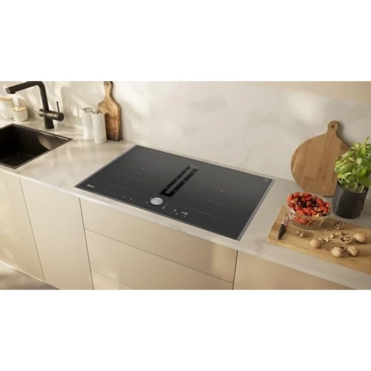 Neff V68TTX4L0 Induktionskochfeld mit integriertem Kochfeldabzug N90, Flexibles Glaskeramik-Kochfeld mit Dunstabzug, 80 cm breit, TwistPad, Flex Induction, Schwarz – Bild 3
