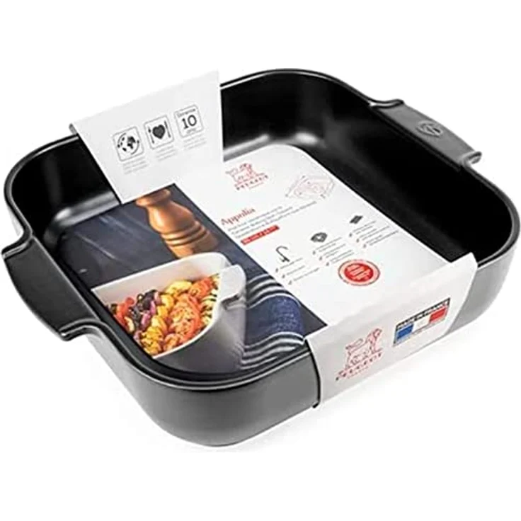 PEUGEOT Quadratische Auflaufform aus Keramik, 36 cm mit 5,4 L Fassungsvermögen, satinschwarz, feuerfest und mikrowellengeeignet, 10 Jahre Garantie – Bild 3