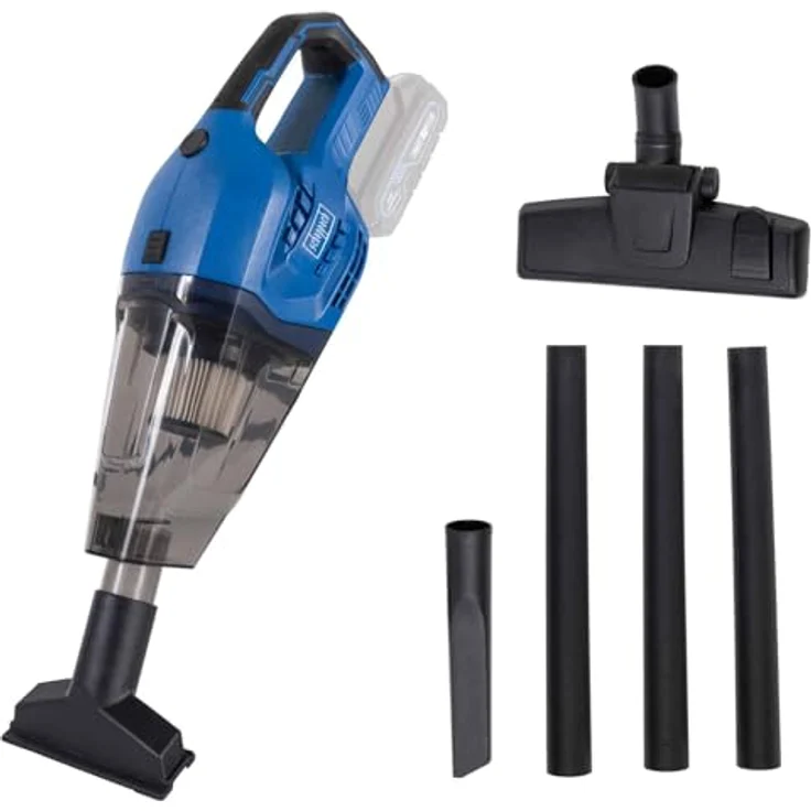 Scheppach Akku Handstaubsauger C-HVC150-X, 20V Bodenstaubsauger mit 10 kPa Absaugleistung, 560ml Staubfangbehälter, inkl. 3 Düsen & Verlängerungsrohren, (Ohne Akku & Ladegerät) – Bild 1