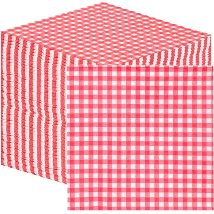 Talking Tables 100 x Rote Karomuster Papierservietten, 2-lagig, 33 cm, Einweg-Partyservietten für Hochzeiten und Feiern, Made in EU – Bild 1