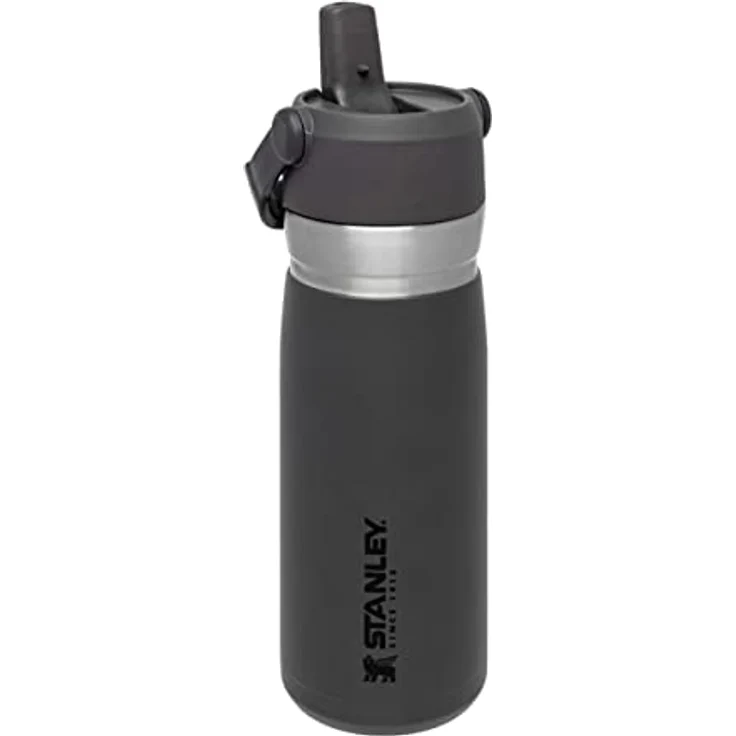 Stanley Iceflow Flip Straw Edelstahl Trinkflasche, 0.65L, Auslaufsicher, BPA-Frei, Hält 12+ Stunden kalt, Charcoal – Bild 4