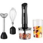 RUSSELL HOBBS Stabmixer Matte Charcoal 27141-56, 3in1, 500 W, anthrazit - mit Zerkleinerer, Schneebesen und spülmaschinengeeigneten Teilen