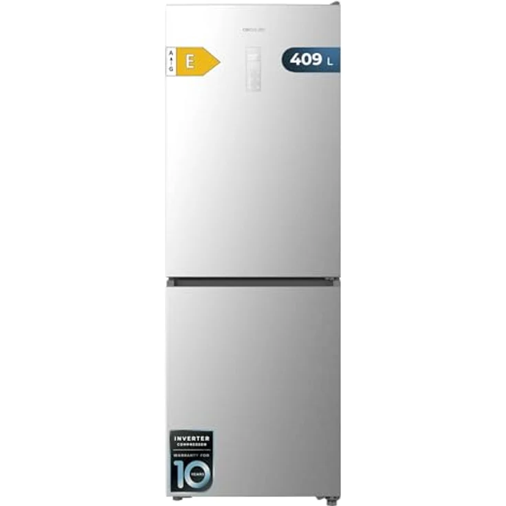 Cecotec Bolero CoolMarket Combi 409, 409 L Kühlschrank Kombi mit Total No Frost, Edelstahl, Inverter Kompressor Plus, 185 cm hoch, variabel mit MAX INSIDE Technologie – Bild 1
