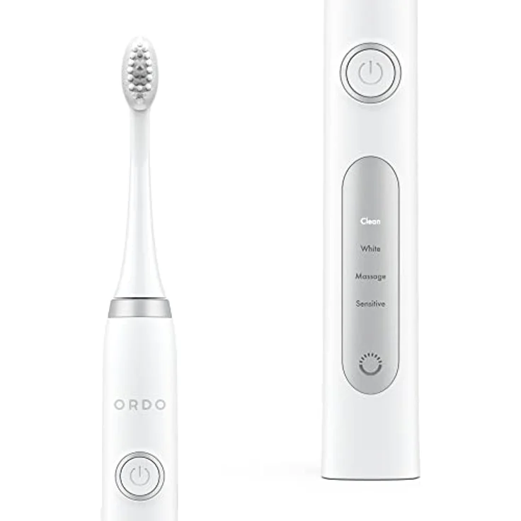 ORDO Sonic Elektrische Zahnbürste Advanced Smart Tech, 4 Putzmodi, Schnell Wiederaufladbarer Akku, Silikon-Polierelement, USB-Ladegerät, für Erwachsene, Weiß – Bild 2