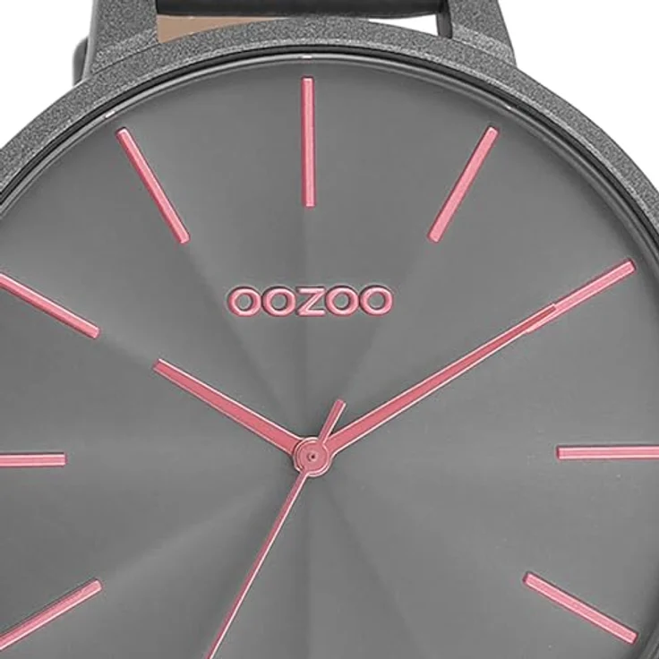 Oozoo Timepieces Damen Uhr C11254 | Armbanduhr Damen mit Lederarmband | Japanisches Quarzwerk | Modernes Design | Smoke Grey/Pink Shell – Bild 2
