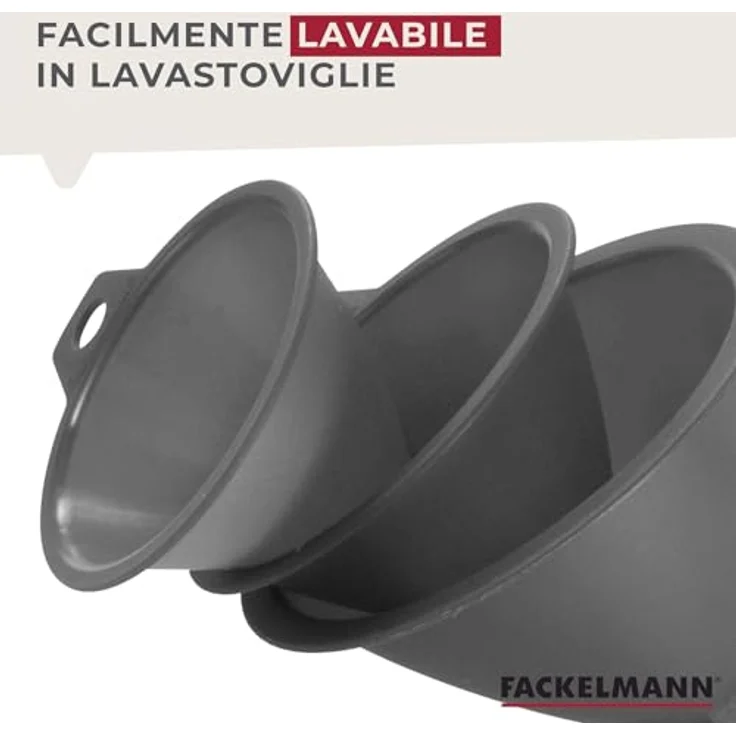 Fackelmann Trichter-Set, Einfülltrichter für Flaschen und Gläser (Farbe: Grau), Menge: 3 Stück – Bild 8