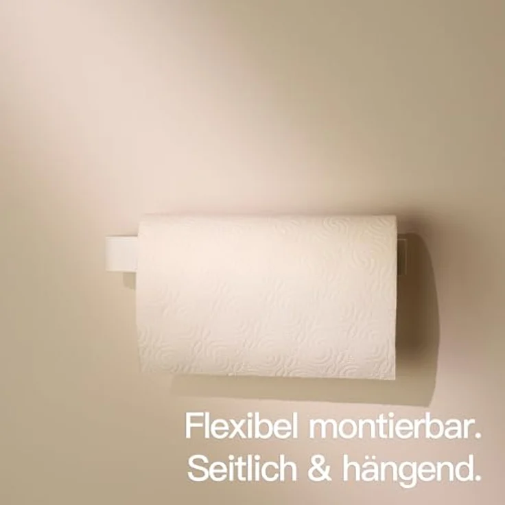 Designfabrik Hamburg Küchenrollenhalter DFHH KRH, Aluminium Vollmaterial, ohne Bohren, abrutschsicher, Schwarz – Bild 2