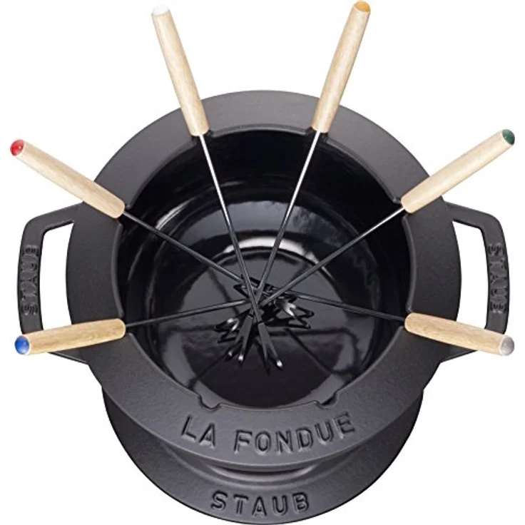 Staub 14002023 Fondue-Set, Induktionsgeeignet, Gusseisen, Schwarz – Bild 2
