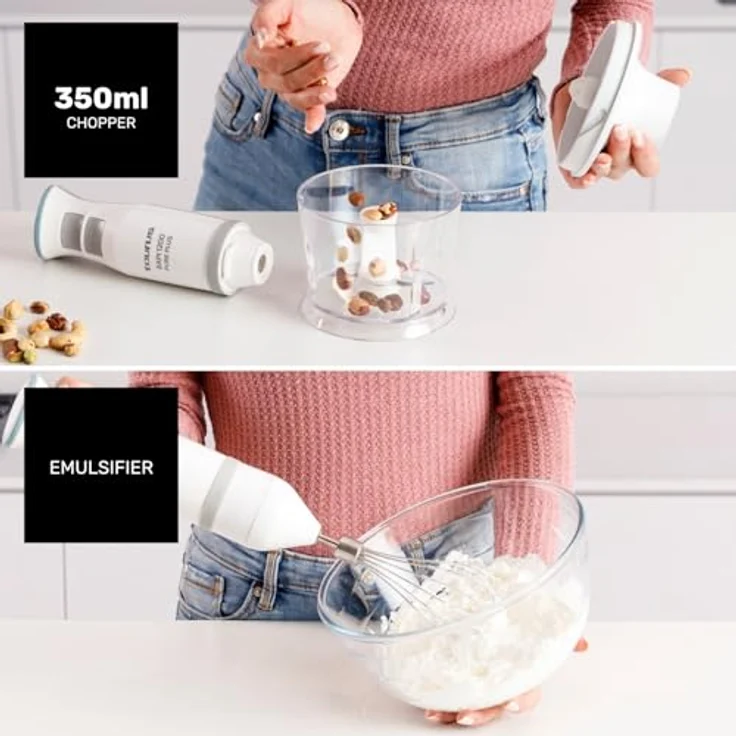 Taurus Immersionsmixer 916417000, 1200W Stabmixer mit Edelstahl-Schaft, weiß, spülmaschinenfest – Bild 7