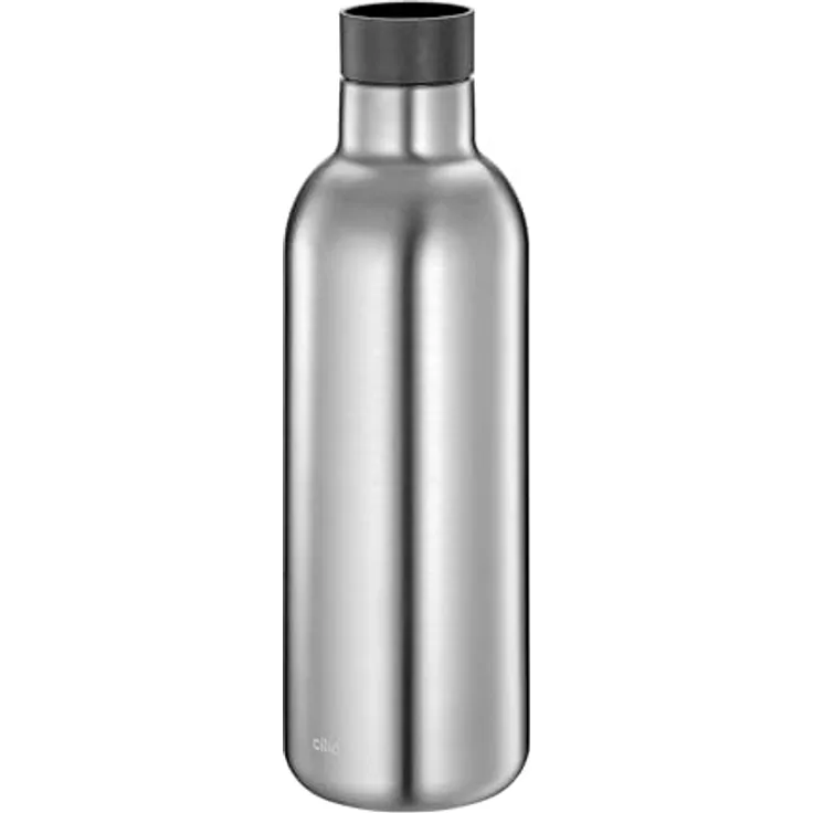 Cilio Isoliertrinkflasche DELUXE, Edelstahl Thermoflasche mit 360° Trinkverschluss, bruch- und auslaufsicher, 650 ml, 24,5 cm hoch, 18 h heiß & 24 h kalt, Doppelwandsystem