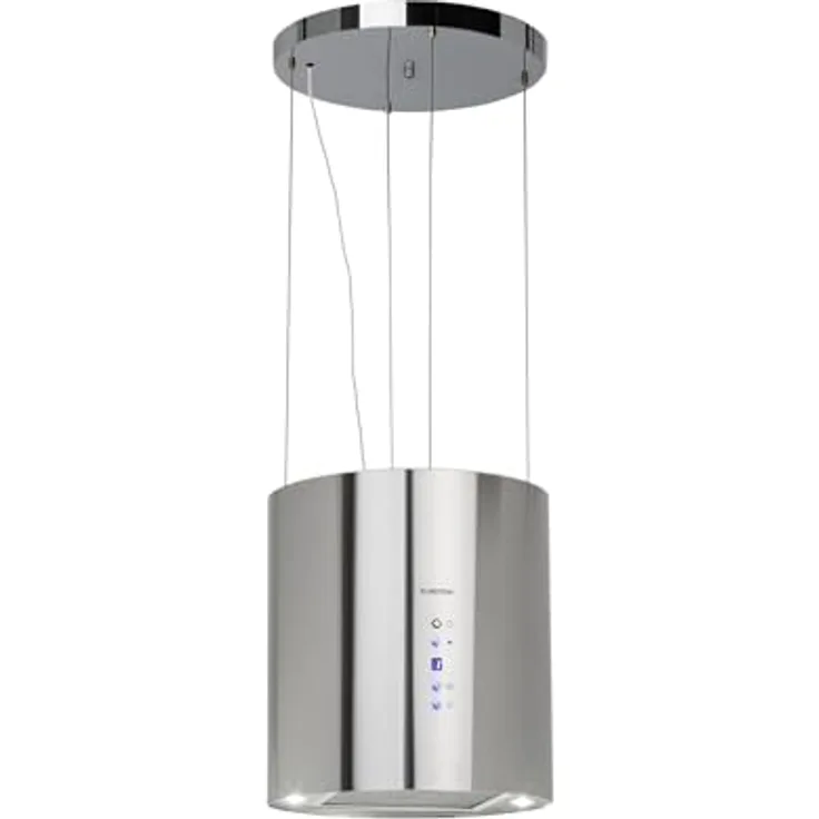 Klarstein Insel-Dunstabzugshaube, freihängend, 583m³/h Luftstrom, Abluft/Umluft, 3 Stufen, Aktivkohlefilter, Deckenmontage mit LED-Beleuchtung