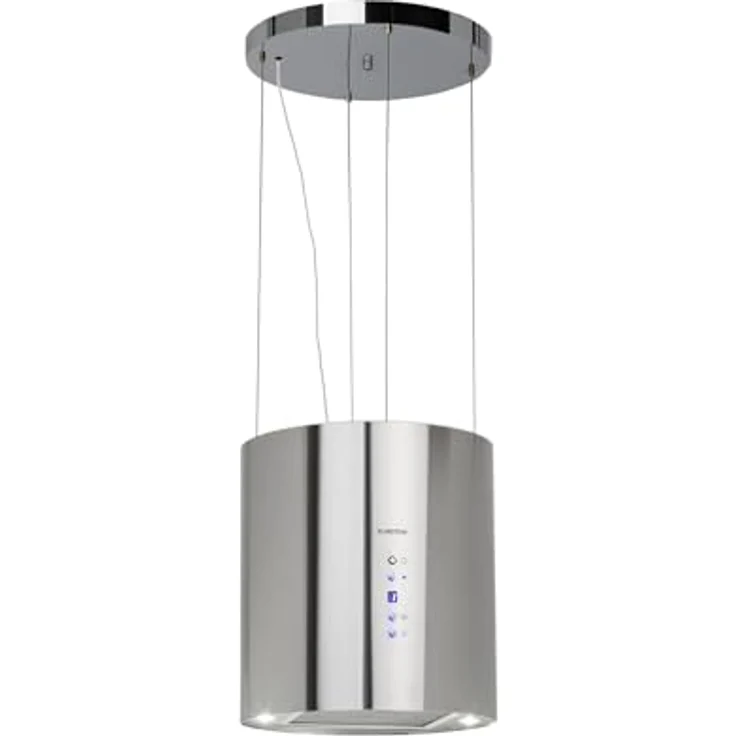 Klarstein Insel-Dunstabzugshaube, freihängend, 583m³/h Luftstrom, Abluft/Umluft, 3 Stufen, Aktivkohlefilter, Deckenmontage mit LED-Beleuchtung – Bild 1