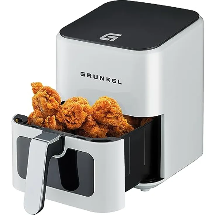 Grunkel 4L Heißluftfritteuse, 1200W, weiße Küchenmaschine