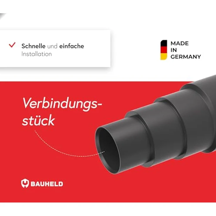 BAUHELD® Staubsauger-Schlauch Aufsatz [Made in Germany] - Adapter für Staubsauger-Düse aus stabilem PVC-Gummi - Passend für Makita Bosch Kärcher Einhell Festool Eibenstock - Schwarz – Bild 4