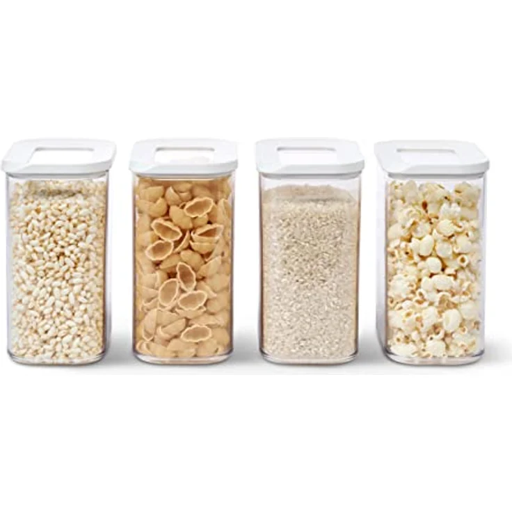 Mepal 4-teiliges Set Vorratsdosen mit Deckel - Lebensmittelbehälter Rechteckige - Luftdicht - 4 x 1500 ml - White – Bild 1