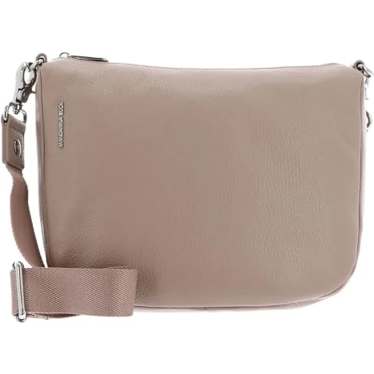 Mandarina Duck Mellow Leather Hobo FZT79, Beuteltasche aus genarbtem Kalbsleder, 29 x 12 x 21 cm, Nude Damen