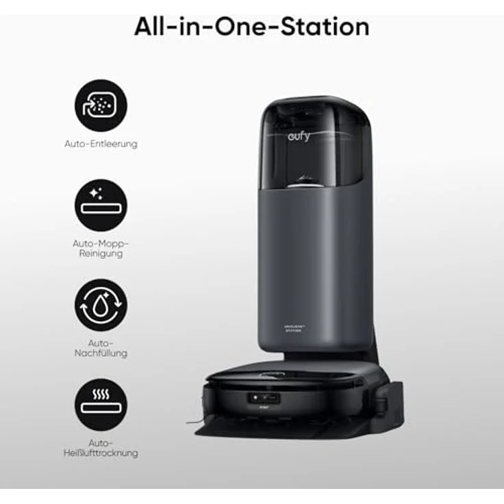 eufy Saugroboter S1 Saug-Wischroboter mit All-in-One Station, HydroJet Wisch- & Saugfunktion, selbstreinigender Mopp – Bild 2