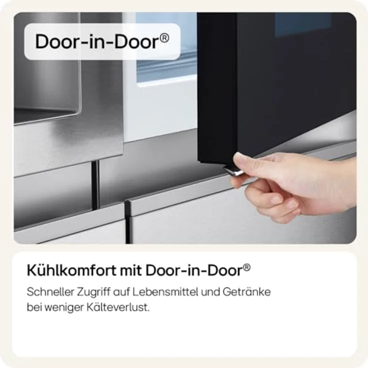 LG GSXE90MBDD Kühl-Gefrier-Kombination, Side-by-Side, 628 Liter, Metal Sorbet, Smart Inverter Compressor®, Door-in-Door® – Bild 10