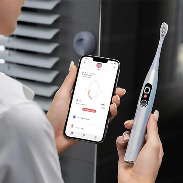 Oclean X Pro Digital Intelligente elektrische Zahnbürste, silberfarben – Bild 3