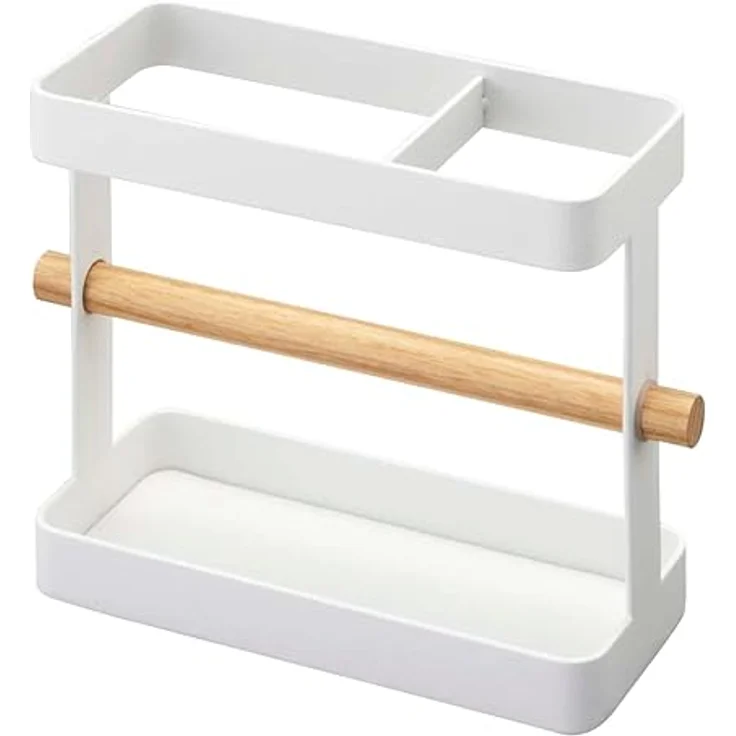 Yamazaki Utensilienhalter TOSCA, Küchen Organizer mit rutschsicherer Silikonmatte, Weiß – Bild 2