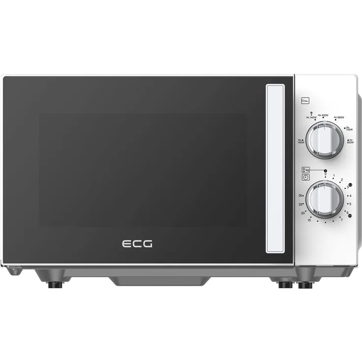 ECG MTM 2082 FW, Solo-Mikrowelle mit 20 l Volumen, 800 W Leistung, Flachbett-Design in Weiß