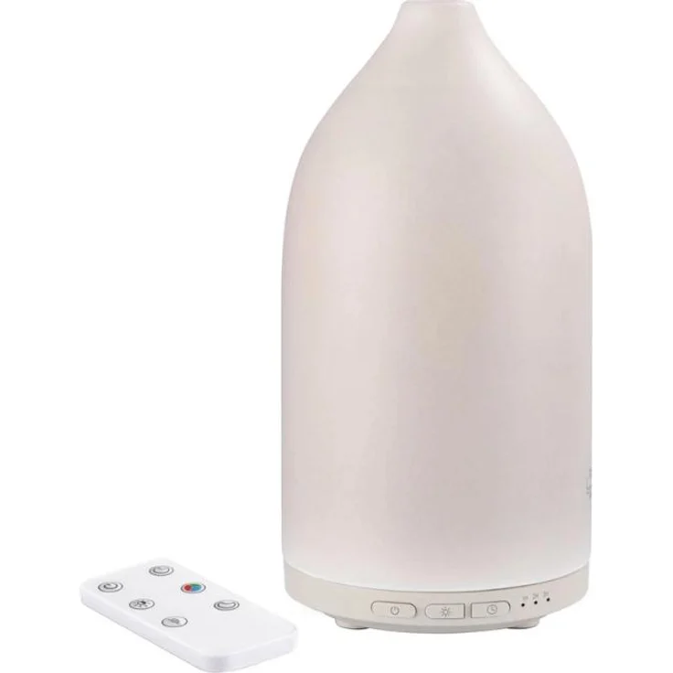 OWIM Ultraschall Aroma Diffusor SUADFK 12 A1, Keramikgehäuse mit Fernbedienung, Farbwechsel, 120 ml, inkl. Lavendelduft
