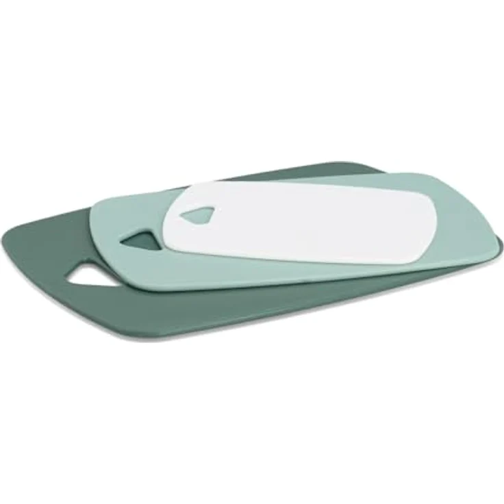 Zeller 26174 Schneidebretter-Set, 3-teilig aus Kunststoff, hygienisch und messerfreundlich, modern in Grün- und Weißtönen – Bild 2