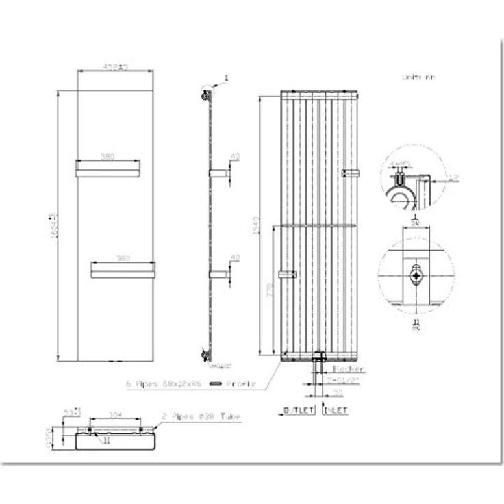 Glasdeals Badheizkörper LIANO, 160 x 45 cm mit Mittelanschluss, pulverbeschichtet in Weiß RAL9016 – Bild 5