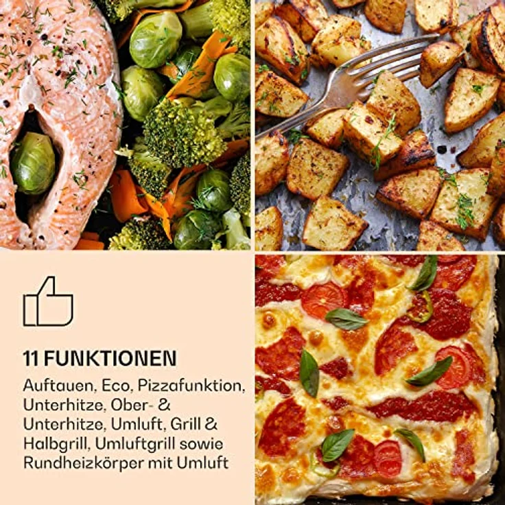 Klarstein Backofen, Einbau-Backofen mit 11 Modi, Backofen Einbaugerät mit Stecker, Einbaubackofen mit Auftau & Grill-Funktion, 73L Ofen mit App-Control & Drehschalter, Elektro-Backofen in Schwarz – Bild 4