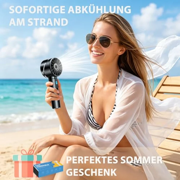 Cozome Handventilator USB, wiederaufladbar, 7000 U/min, Mini-Taschenventilator aus Metall, kabellos für Strand & unterwegs – Bild 7