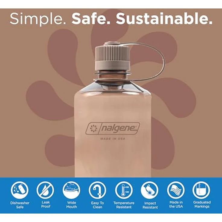 Nalgene Trinkflasche 'EH Sustain', 1 Liter, BPA/BPS-frei, 50% aus recyceltem Material, spülmaschinengeeignet, Enghalsflasche – Bild 2