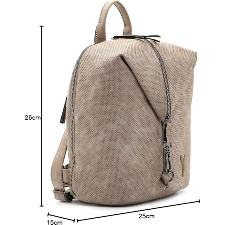 SURI FREY Cityrucksack SFY Romy, veganer Rucksack mit Quaste und Reißverschluss, 25 x 27 x 14 cm, Uni-Design – Bild 9