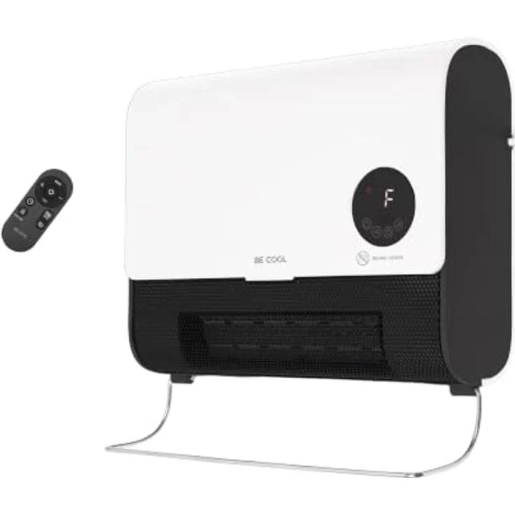 BE COOL Wand-Heizlüfter 2000W "Daniel" BCDaniel26 mit Fernbedienung, 2 Heizstufen und 12-Std.-Timer, platzsparendes Design – Bild 1