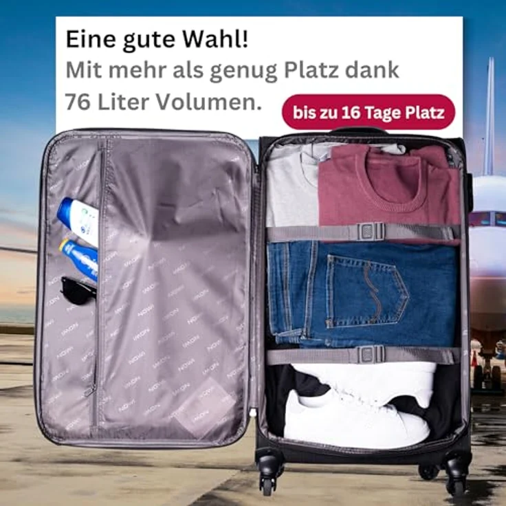 Nowi Koffer Sevilla 4 Rollen Trolley 75 cm Rosa-Blau (76 l, XL) – Bild 4