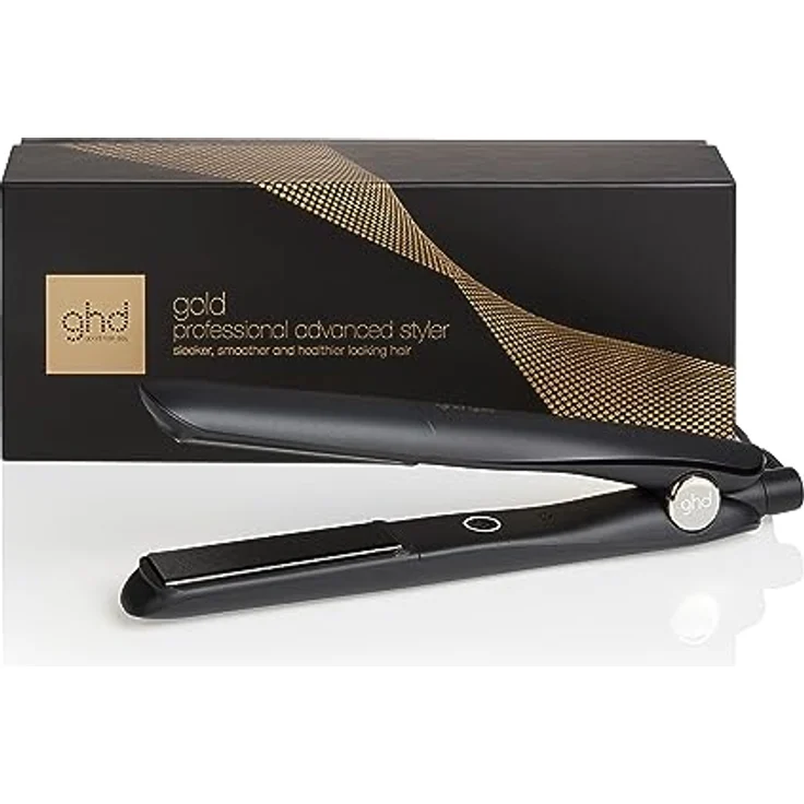 ghd gold - Professioneller Haarglätter zum Glätten, Locken und zum Erzeugen von Wellen, optimale Stylingtemperatur 185ºC, Zweizonen-Technologie, Schwarz – Bild 1