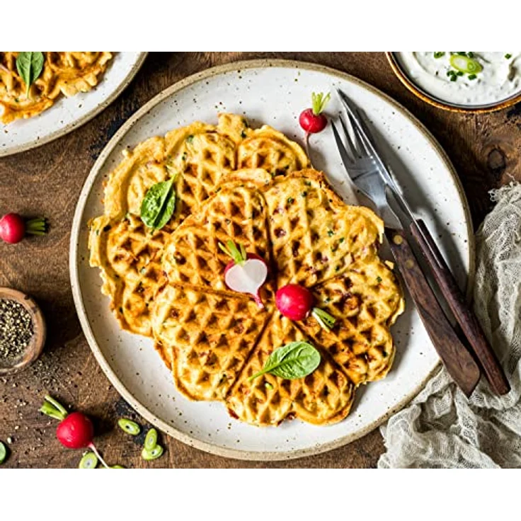 ROMMELSBACHER Waffel Automat WA 1250-2 Herzwaffeln, Backfläche je 16 cm, Antihaftbeschichtung, Backampel, stufenlos regelbar, 1250 Watt, schwarz/silber – Bild 3