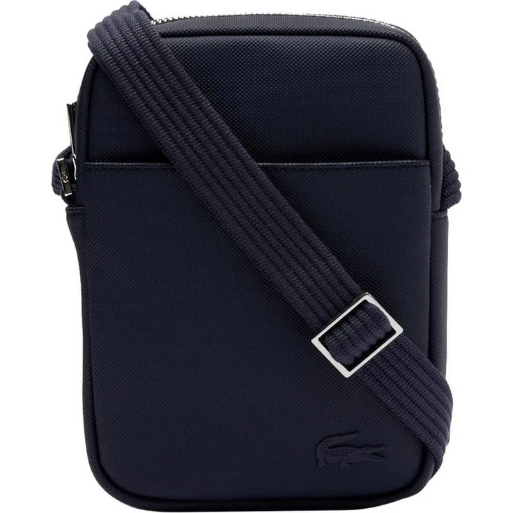 Lacoste Umhängetasche aus recyceltem Piqué-Canvas, einfarbig
