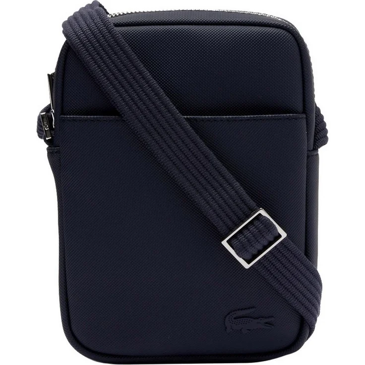 Lacoste Umhängetasche aus recyceltem Piqué-Canvas, einfarbig