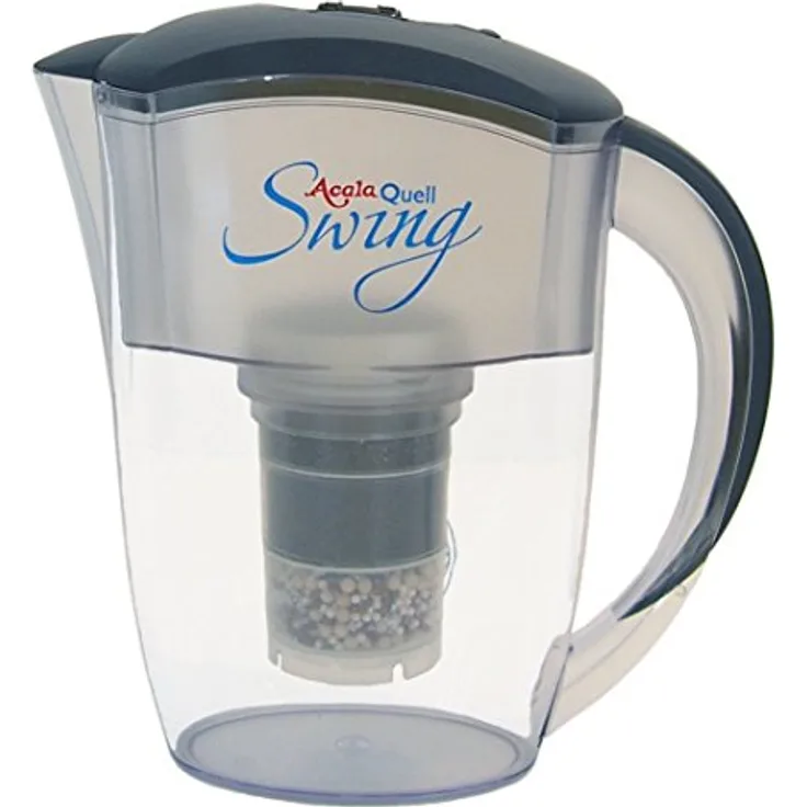 Wasserfilter AcalaQuell® Swing | Anthrazit | Aktivkohle Wasserfilter | Höchste Filterleistung - mehrschichtig | BPA u. BPB frei | ReNaWa® - Technology | Kreiert köstliches, wohltuendes Wasser