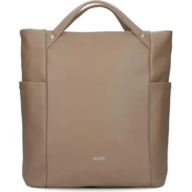 ZWEI Handtasche Pia PI120 Shopper aus genarbtem Kunstleder, Braun, 32.5 x 13 x 36 cm – Bild 2