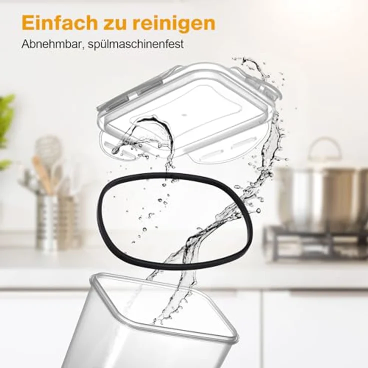 YASHE Vorratsdosen Set, luftdicht, 10 x 1.5L, BPA-freier Kunststoff, mit wiederverwendbaren Etiketten und Löffeln – Bild 3
