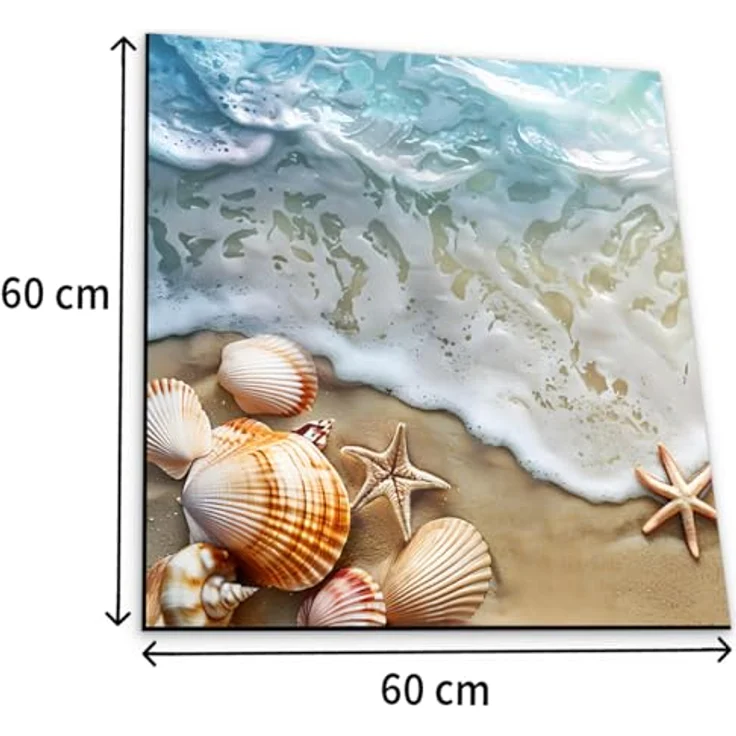 matches21 HOME & HOBBY Tabletop rutschfeste Waschmaschinenauflagen 2er Set Maritim 60 cm - zuschneidbare Gummi-Matte als Waschmaschinen-Abdeckung - pflegeleichte Unterlage – Bild 2