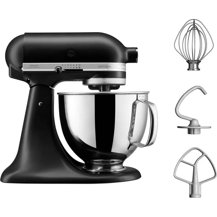 KitchenAid Küchenmaschine 5KSM125EBM SCHWARZ MATT, 300 W, 4,8 l Schüssel – Bild 1